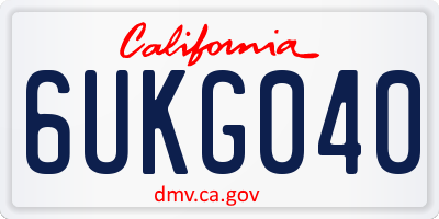 CA license plate 6UKG040