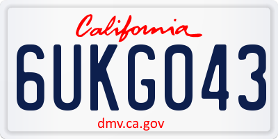 CA license plate 6UKG043