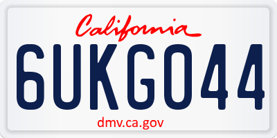 CA license plate 6UKG044