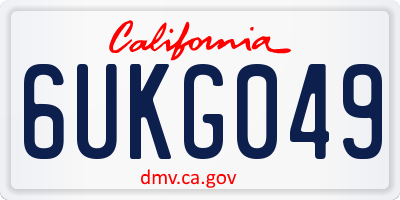 CA license plate 6UKG049