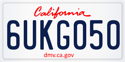 CA license plate 6UKG050