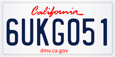 CA license plate 6UKG051