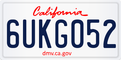 CA license plate 6UKG052