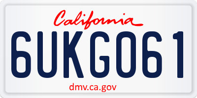 CA license plate 6UKG061
