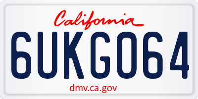 CA license plate 6UKG064