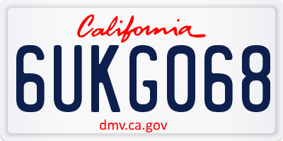 CA license plate 6UKG068