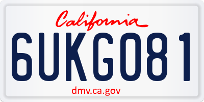 CA license plate 6UKG081