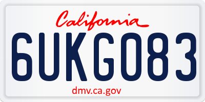 CA license plate 6UKG083
