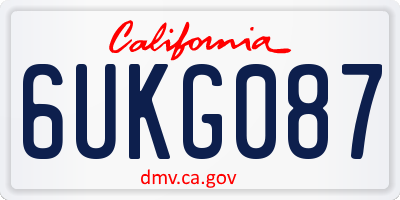 CA license plate 6UKG087