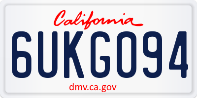 CA license plate 6UKG094