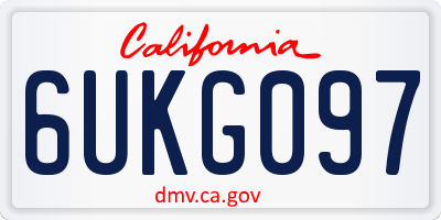 CA license plate 6UKG097