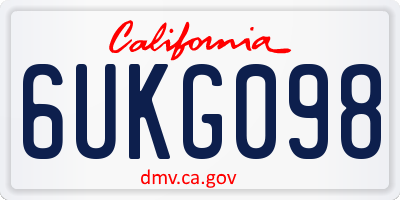 CA license plate 6UKG098