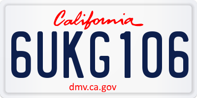 CA license plate 6UKG106