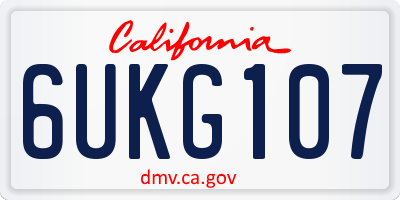 CA license plate 6UKG107