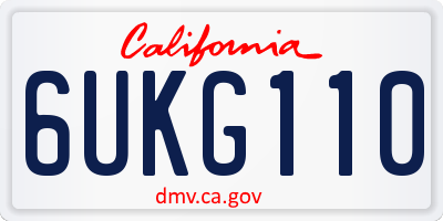 CA license plate 6UKG110