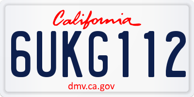 CA license plate 6UKG112