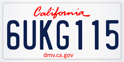 CA license plate 6UKG115