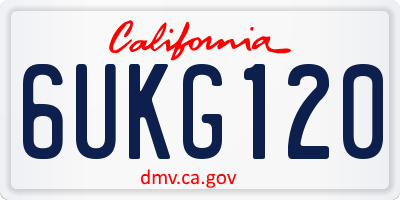 CA license plate 6UKG120