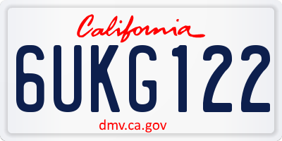 CA license plate 6UKG122
