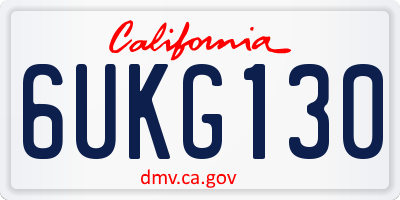 CA license plate 6UKG130