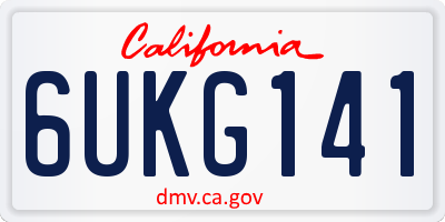 CA license plate 6UKG141