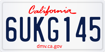 CA license plate 6UKG145