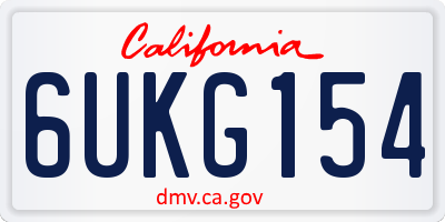 CA license plate 6UKG154