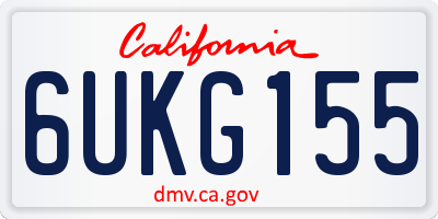 CA license plate 6UKG155