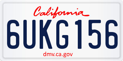 CA license plate 6UKG156