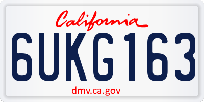 CA license plate 6UKG163