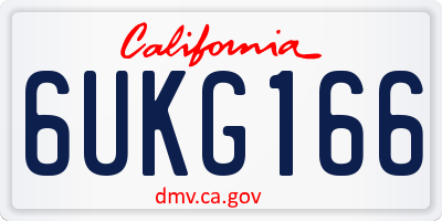 CA license plate 6UKG166