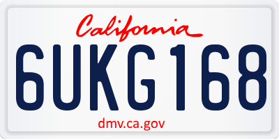 CA license plate 6UKG168