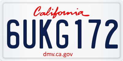 CA license plate 6UKG172