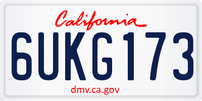 CA license plate 6UKG173