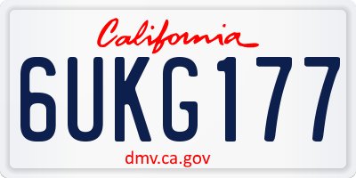 CA license plate 6UKG177