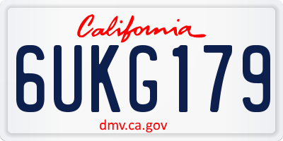 CA license plate 6UKG179