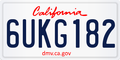 CA license plate 6UKG182