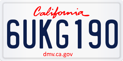 CA license plate 6UKG190