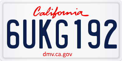 CA license plate 6UKG192