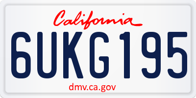 CA license plate 6UKG195
