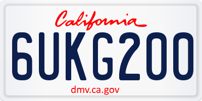 CA license plate 6UKG200