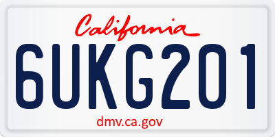 CA license plate 6UKG201