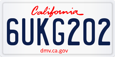 CA license plate 6UKG202