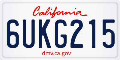 CA license plate 6UKG215