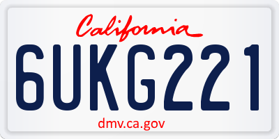 CA license plate 6UKG221