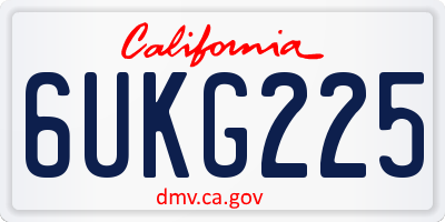 CA license plate 6UKG225
