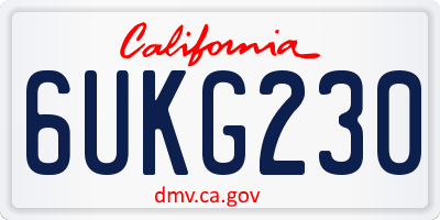 CA license plate 6UKG230