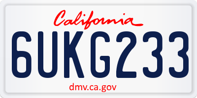 CA license plate 6UKG233