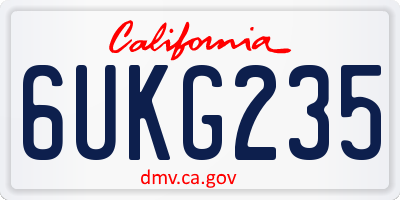 CA license plate 6UKG235