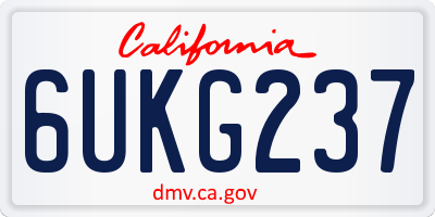 CA license plate 6UKG237